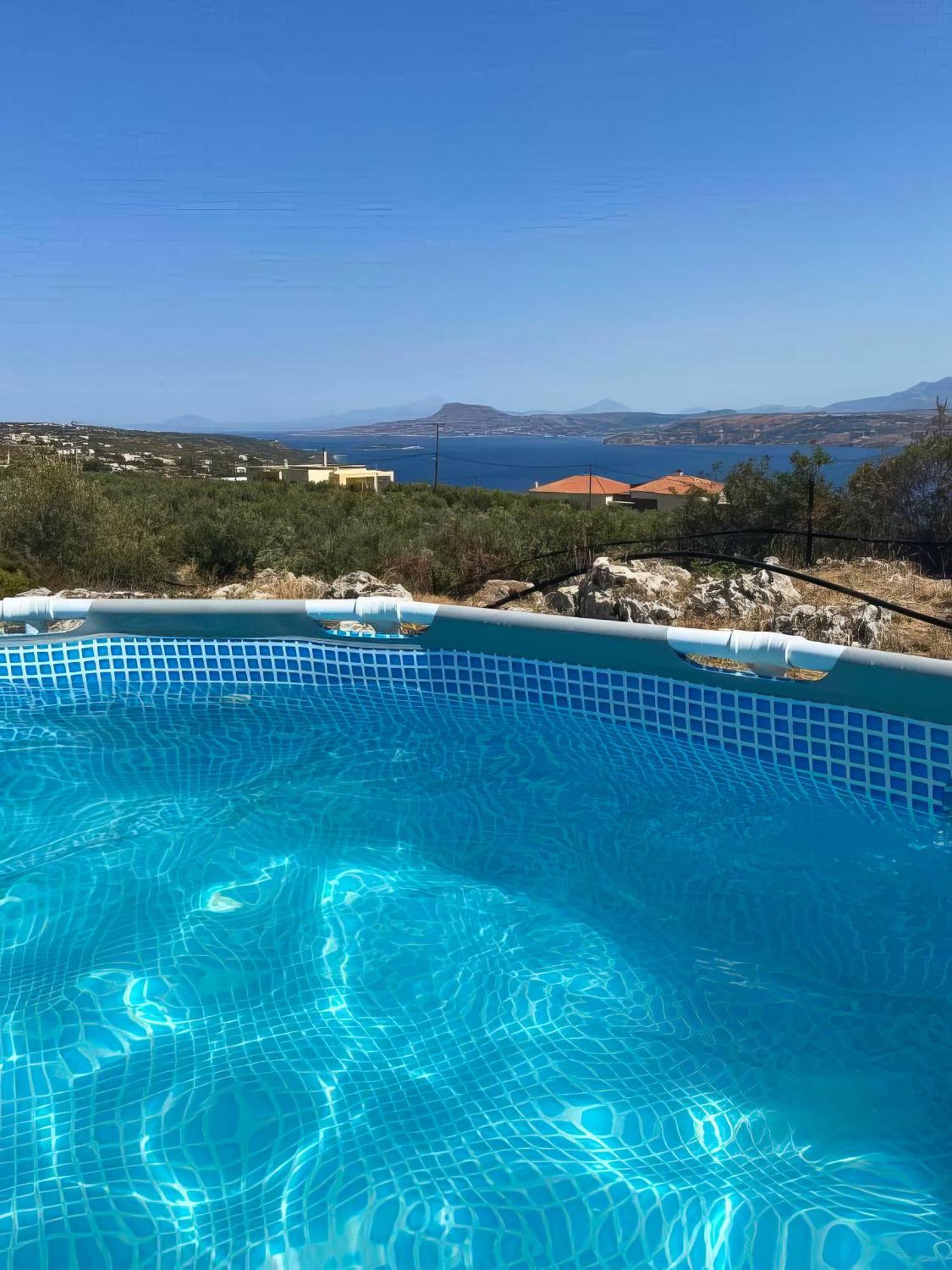 Souda Bay View With Private Pool Near Chania City Exterior photo